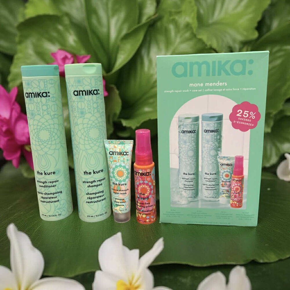 Amika Mane Mender Kure Strength Repair Shampoo Conditioner Mask & the Wizard